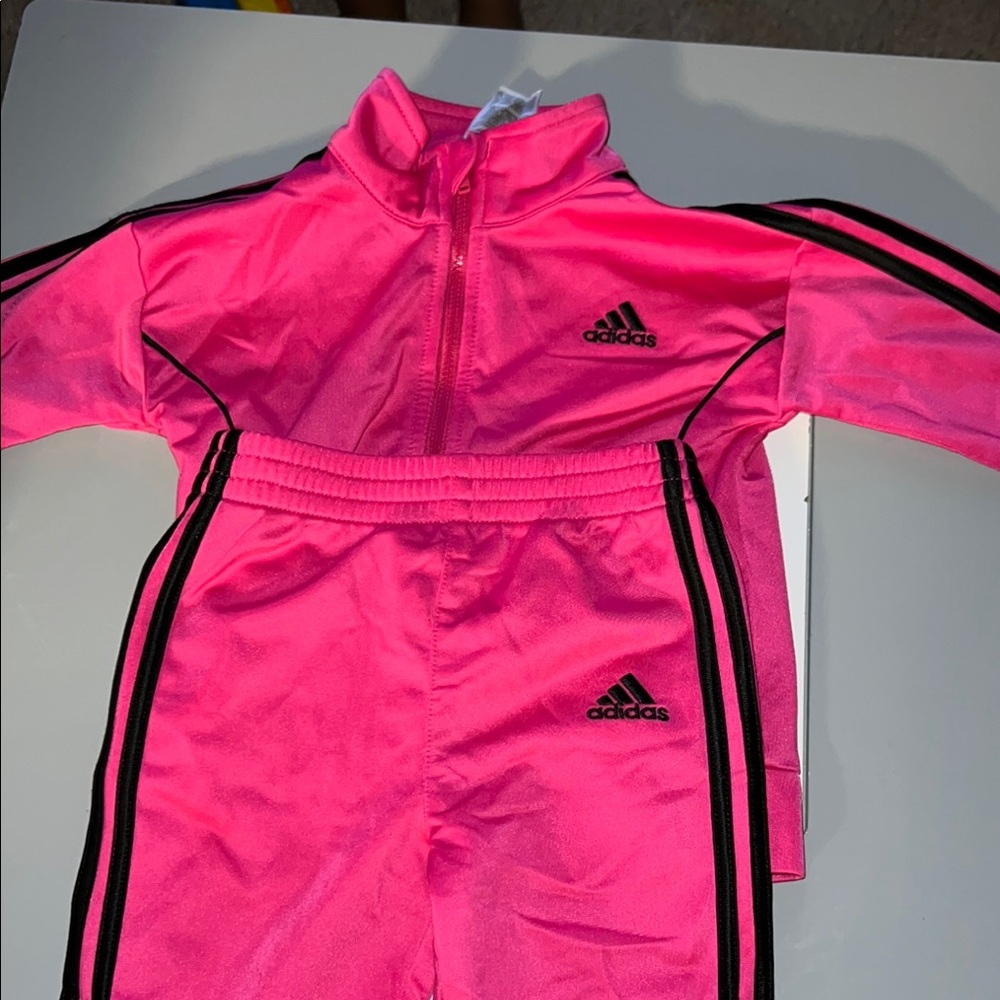 Adidas Pink Tracksuit Set